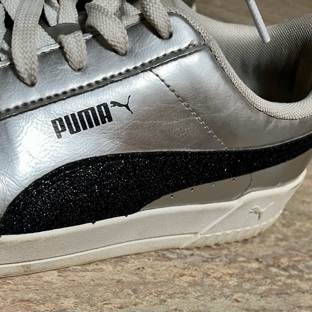 Puma Carina silver and glitter black sneakers - Picture 9 of 13
